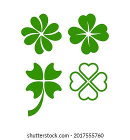 Clover shamrock icon design set bundle template isolated