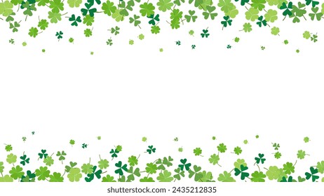 Clover shamrock leaf isolated vector irish pattern St Patrick day green four lucky grass leaves symbol border banner fortune