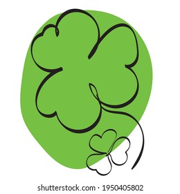 Hojas de trébol o shamrock en línea ilustraciones de estilo de arte.