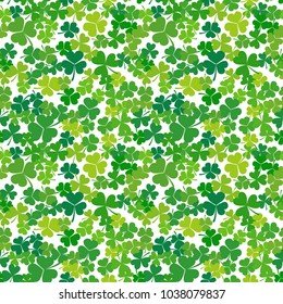 Clover or shamrock vector seamless pattern or background