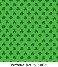 Clover shamrok seamless pattern on light green background vector illustration. Happy St. Patrick's Day