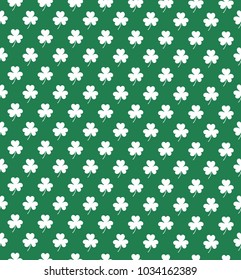 Clover shamrok seamless pattern on light green background vector illustration. Happy St. Patrick's Day