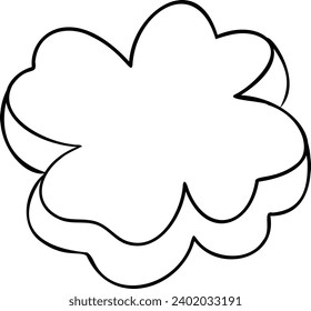 Clover Shape Ginger Bread Cookies Black and White Vector Line Art Illustration