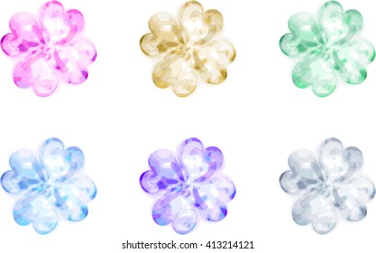 The clover shaped crystal icons
