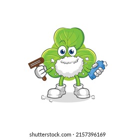 the clover shave facial hair vector. cartoon character