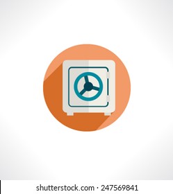 Clover sign icon. Saint Patrick symbol. Circle flat button with shadow. Modern website navigation. Vector.