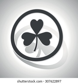 Clover sign sticker, curved, with outlining and shadow