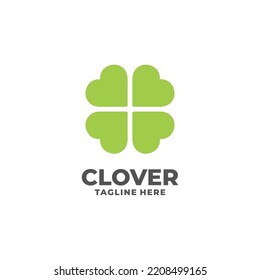 Clover simple flat logo design vector