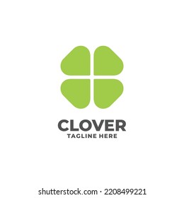Clover simple flat logo design vector