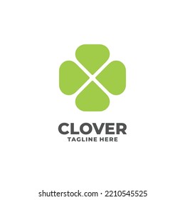 Clover simple flat logo design vector