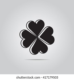 Clover simple vector icon. Saint patrick symbol.