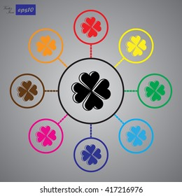 Clover simple vector icon. Saint patrick symbol.