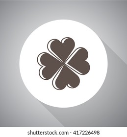 Clover simple vector icon. Saint patrick symbol.