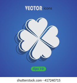 Clover simple vector icon. Saint patrick symbol.