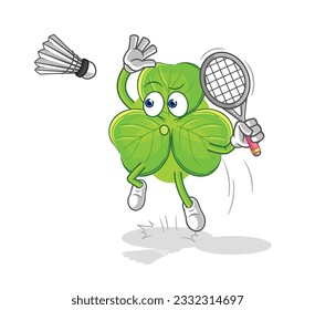 the clover smash at badminton cartoon. cartoon mascot vector