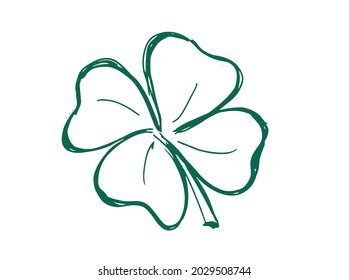 Clover, St. Patrick's Day. Hand drawn illustrations. Vector.	