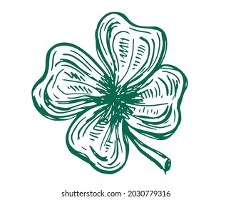 Clover, St. Patrick's Day. Hand drawn illustrations. Vector.	
