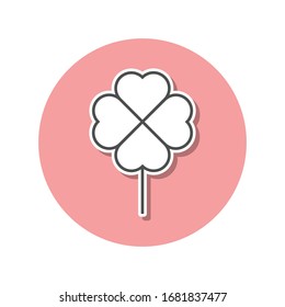 clover sticker icon. Simple thin line, outline vector of web icons for ui and ux, website or mobile application