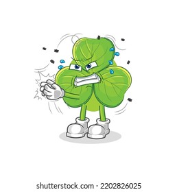 the clover swat fly character. cartoon mascot vector