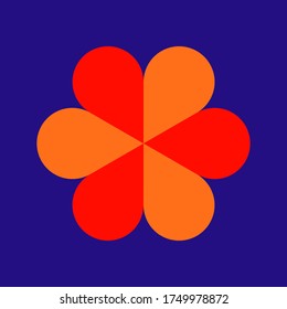 clover symbol in red and orange colors, editable vector