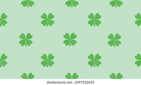 clover symbol seamless pattern vector Seamless pattern with green clover leaves on a white. Festive background for Saint Patrick's Day. Green clover leaves for good luck. Design for print