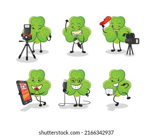 the clover technology group character. cartoon mascot vector