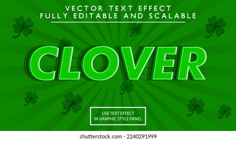 Clover text effect editable template