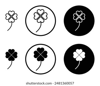 Clover thin line vector icon set.