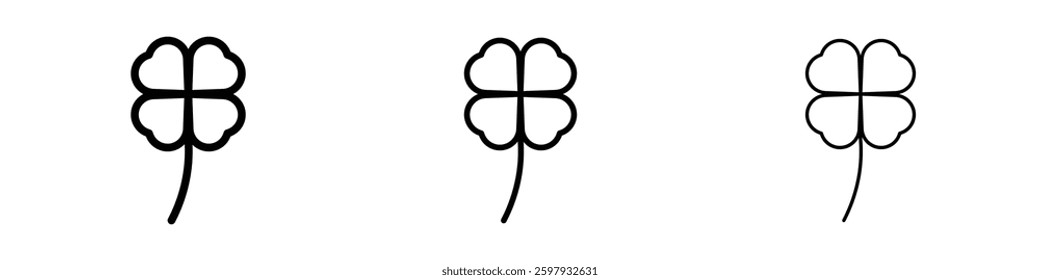 Clover thin line vector icon set.