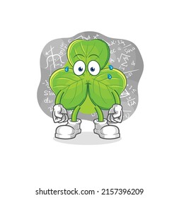 the clover thinking hard vector. cartoon character
