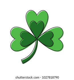 clover with three leafs natural emblem