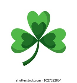 clover with three leafs natural emblem