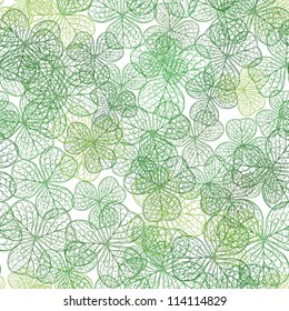 clover with three leaves pattern, white background