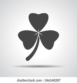 Clover with three leaves sign icon.  Saint Patrick symbol
