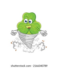 the clover in the tornado cartoon character vector