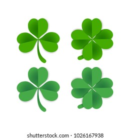 Clover tree leaf template isolated in white background. Saint patrick's day elements.