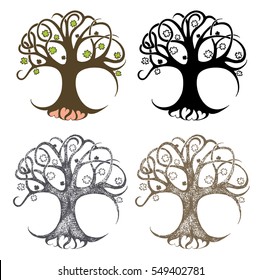 Clover tree vector illustration