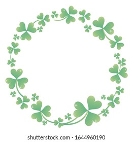 Clover of a trefoil frame. (white background) Decoration, ornament