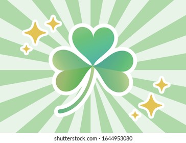 Clover of a trefoil. Glitter, shine, stand out. St. Patrick's Day
