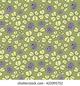 clover trefoil pattern with flowers