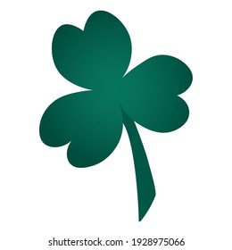 Clover. Trefoil. The white clover leaf is the symbol of Ireland. Colored vector illustration. Isolated background. Three sheets. Flat style. Saint Patrick Day. Green plant. Idea for web design.