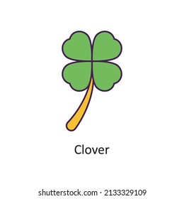 Clover Vector Filled Outline Icon Design illustration. St Patrick's Day Symbol on White background EPS 10 File