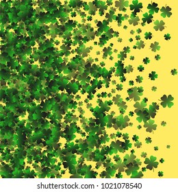 Clover vector four leaf is a confetti which consist of many isolated elements. Stylish and beautiful clover vector Four leaf. Can be used as poster, border, background, wallpaper, card and etc