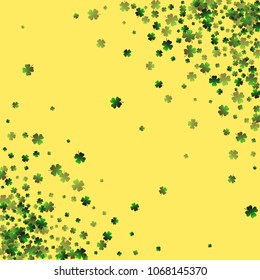 Clover vector four leaf is a confetti which consist of many isolated elements. Stylish and beautiful clover vector Four leaf. Can be used as poster, border, background, wallpaper, card and etc