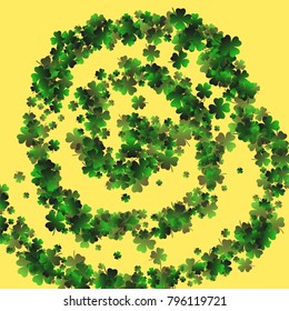 Clover vector four leaf is a confetti which consist of many isolated elements. Stylish and beautiful clover vector Four leaf. Can be used as poster, border, background, wallpaper, card and etc