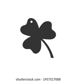 Clover vector icon isolated on white Simple leaf sign Flat design Shamrock logo St Patrick day symbol Ecology concept.