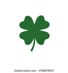 Clover vector icon isolated on white Simple leaf sign Flat design Shamrock logo St Patrick day symbol Ecology concept.