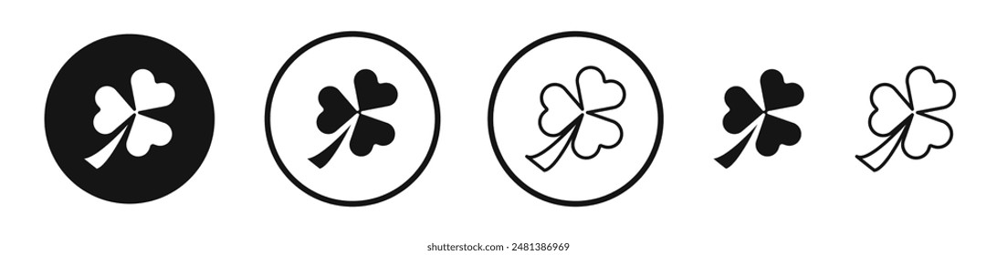 Clover vector icon set in black and white color.