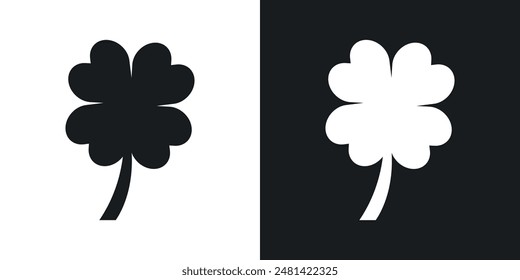 Clover vector icon set in black color.