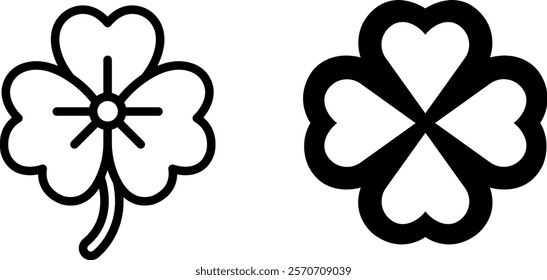 "Clover Vector Icon Set: Nature-Inspired Designs for Luck, St. Patrick’s Day, and Botanical Projects"